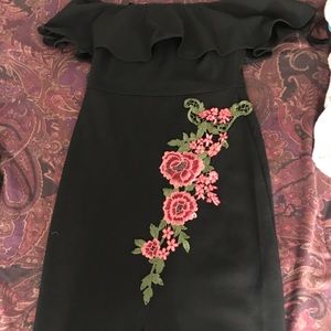 Black Floral Pattern Dress